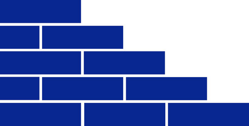 Flat paper cut style icon of brickwork fragment vector