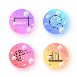 graph chart world mail and internet minimal line vector image