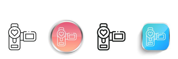 camcorder icon thin linear regular and button vector image