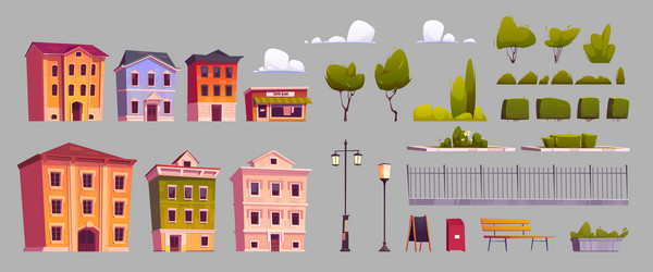 City constructor isometric set Royalty Free Vector Image