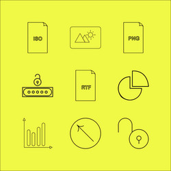 files and folders linear icon set simple outline vector image
