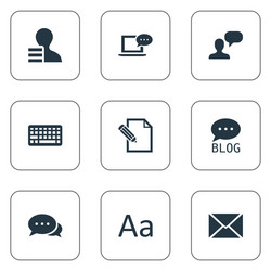 set of simple blogging icons vector