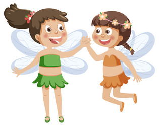 cute fairy girls cartoon character vector