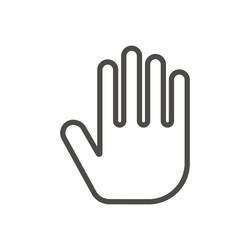 Hand icon line stop symbol vector