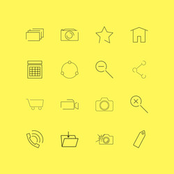 interface linear icon set simple outline icons vector image