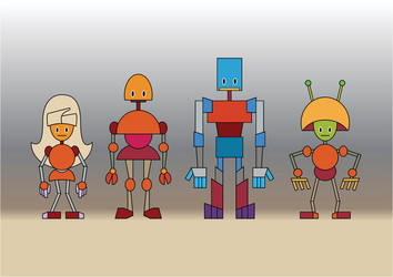 Robots family Royalty Free Vector Image - VectorStock
