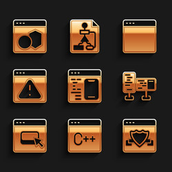 set software browser with shield computer vector image