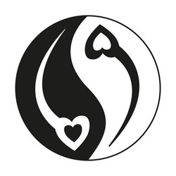 Hands holding yin yang symbol Royalty Free Vector Image