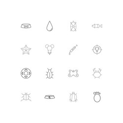 Animals linear thin icons set outlined simple vector