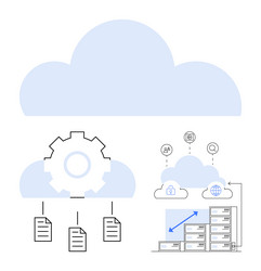 cloud computing concept with data storage file vector image