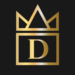 Luxury letter d with crown logo for cosmetic vector