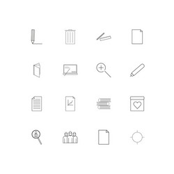 Office simple linear icons set outlined vector