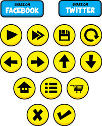 video game asset menu icon button layer art set vector image