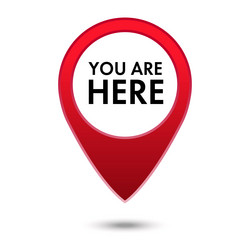 you are here map pointer icon red color vector image