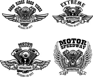 Biker Emblem Collection Vector Image
