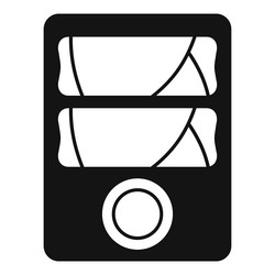 black symbol of computer system unit with two vector image