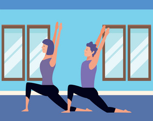 Couple yoga poses Royalty Free Vector Image - VectorStock
