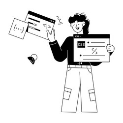css programming vector image