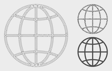 globe mesh network model and triangle vector image