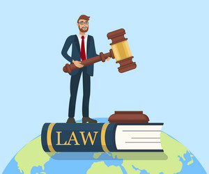 Rule law metaphor flat vector