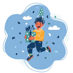 Happy boy jump Royalty Free Vector Image - VectorStock