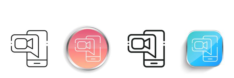 camera icon thin linear regular and button style vector image