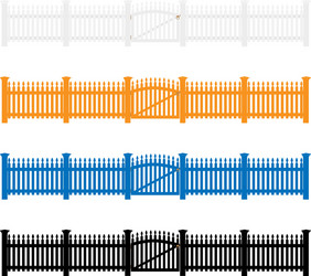 Wooden fence with gate Royalty Free Vector Image