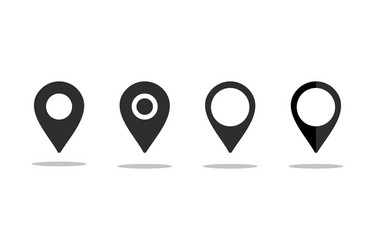 map pointer icon set or gps location vector