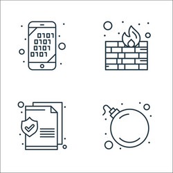 web security line icons linear set quality vector image