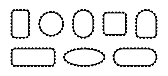 borders of frames with scallops lace patterns vector image