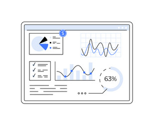 data dashboard showing financial metrics graphs vector image