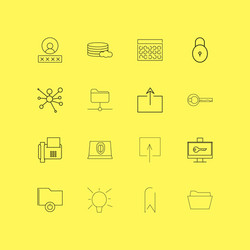internet technologies linear icon set simple vector image