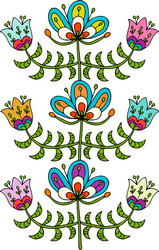 Scandinavian Floral Patterns Vector Image