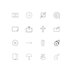 web linear thin icons set outlined simple vector image