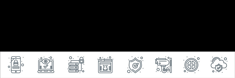 web security line icons linear set quality vector image