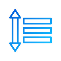 blue gradient filter sorting icon with upward vector image