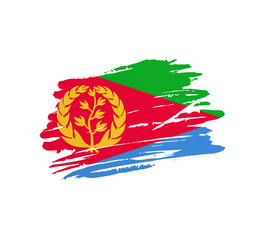 brush stroke texture flag of eritrea vector image