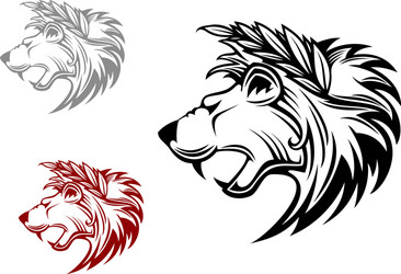 Heraldic Lion Emblem Vector Image