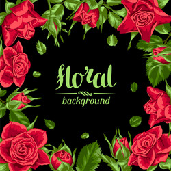 invitation card with red roses beautiful Vector Image