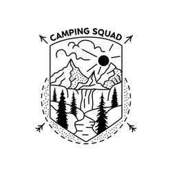 Outdoor Adventure Camping Squad Badge Vector Image