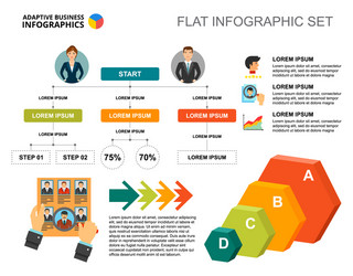 Recruitment flowchart template for presentation vector