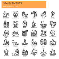 spa elements thin line and pixel perfect icons vector