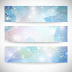 winter backgrounds set with snowflakes abstract vector