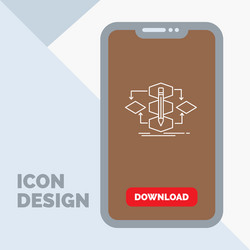 Algorithm design method model process line icon vector