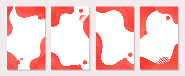 dynamic style banner design set with fluid coral vector