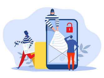 Hacker Stealing Data on Smartphone vector image