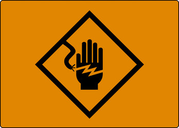 High voltage warning sign electrical symbol hand Vector Image
