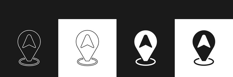 set map pointer with taxi car icon isolated vector image