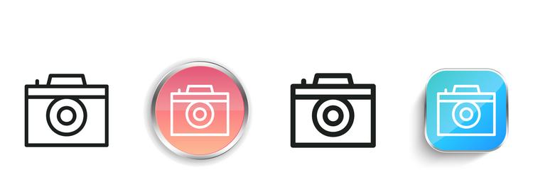 camera icon thin linear regular and button style vector image