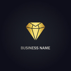 Gold diamond isolated Royalty Free Vector Image